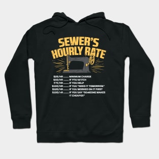 Sewer's Hourly Rate Sewing Machine Hoodie